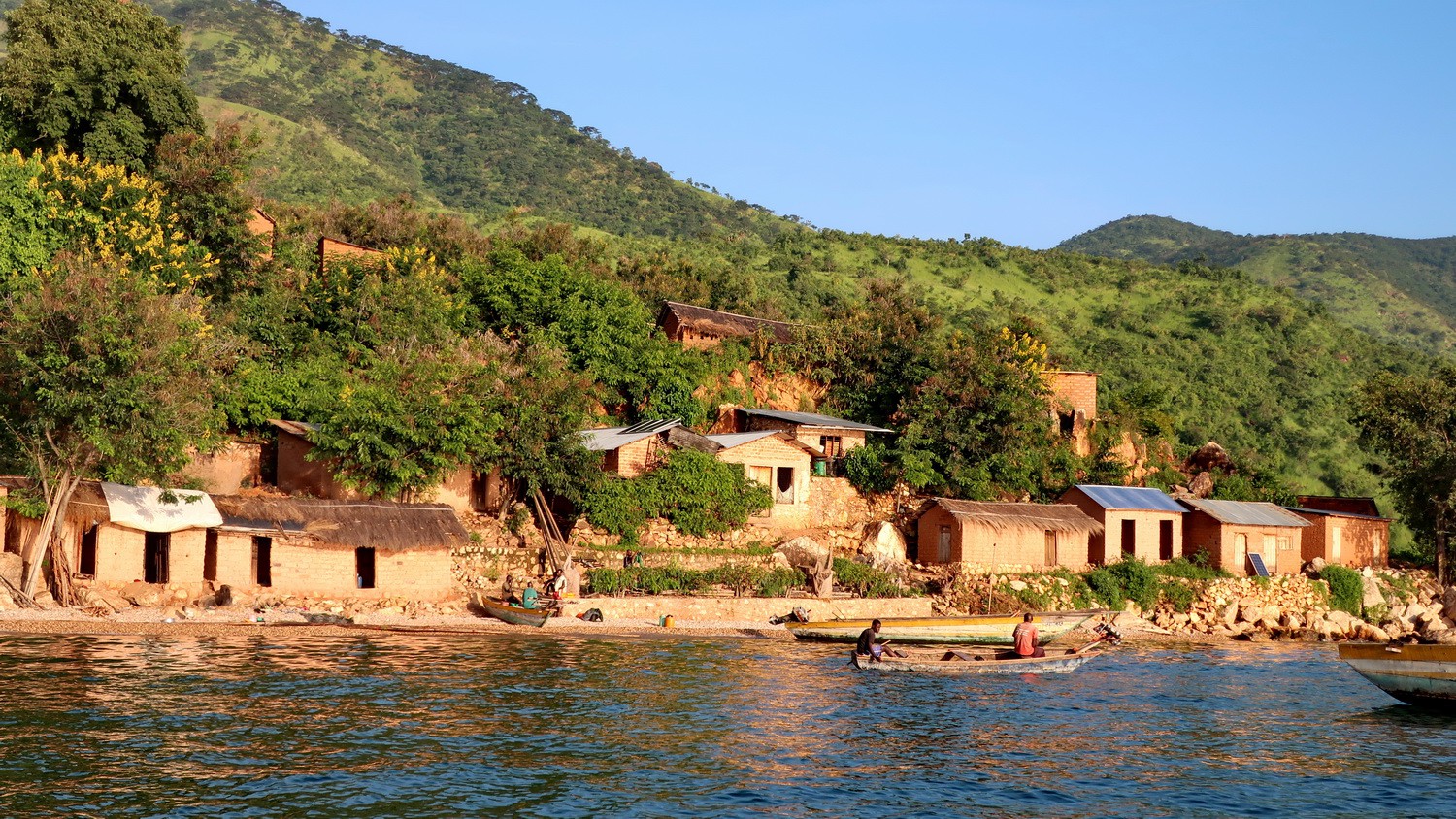 Little village on shore of Lake Tanganyika